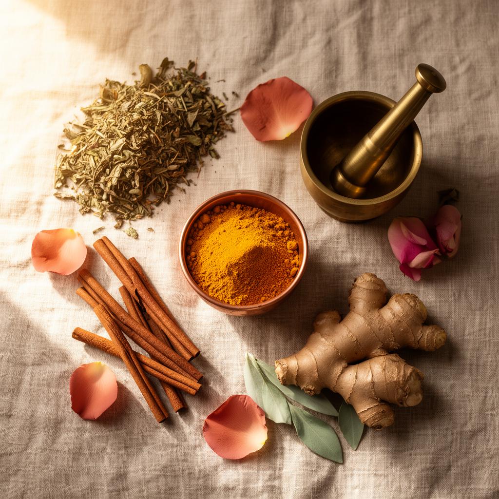 Ayurvedische kruiden en kurkuma